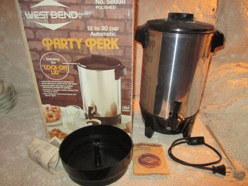 West Bend 12-30 Cup Automatic Perculator Coffee Maker Urn