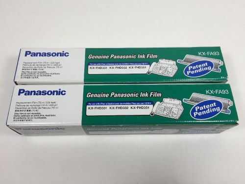 NEW Lot Of 2 Panasonic GENUINE KX-FA93 Fax Machine Film / Ribbon Cartridge