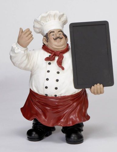 French Fat Chef With Chalk Menu Sign Board 19&#034;H