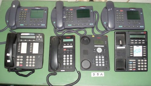 Lot of 7 Business Phones Nortel, Avaya, Lucent, for parts only