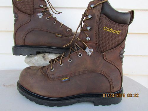 SIZE 8.5 - E2 &#034;CARHARTT&#034; BRAND, STEEL TOE BOOTS, LACE -UP, VERY GOOD CONDITION