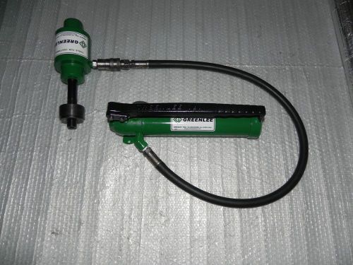 Greenlee 767 hydraulic hand pump, 746 ram with hose,draw stud,1 -1/4&#034; die for sale