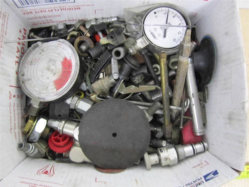Medium shipping box full of bolts, gauges, nuts, washers, air fittings, etc for sale