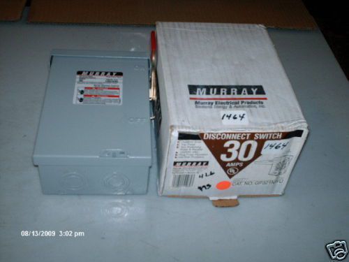 Murray 30A Disconnect Switch GP321NWU 30A 120/240 VAC OUTDOOR INDOOR