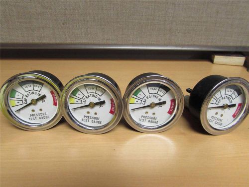 Lot Of 4 Vintage Chrome And Metal Round Pressure Test Gauges LSDH 110