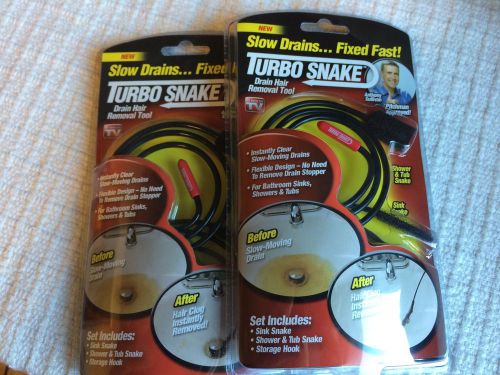 (2) twoturbo snake flexible stick drain opener - as seen on tv-turbo drain snake for sale