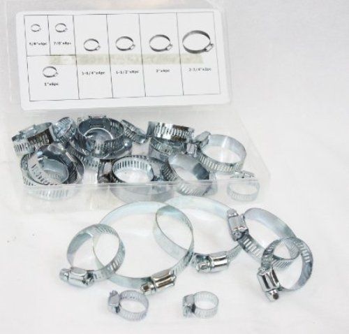 Zinc-Plated Hose Clamps Clamp Assortment Gear - 34-Pc. Set