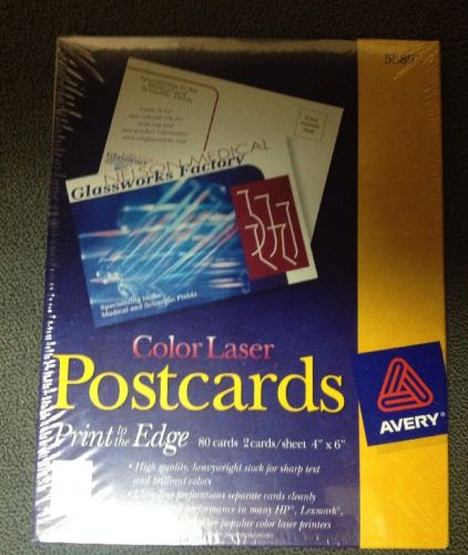 AVERY 5889 Color Laser Postcard Perforated 4inx6in 80/BX White