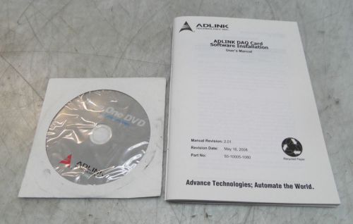 Adlink daq card software and installation user&#039;s manual, 50-10005-1080 for sale