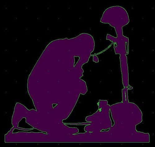 Soldier praying DXF file for CNC laser, plasma cutter,or router