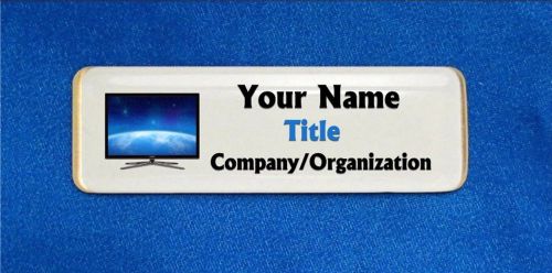 Television tv custom personalized name tag badge id sales repairs installation for sale