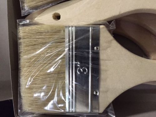 Chip Brush, 3&#034; Wide, White Bristle with Wood Handle, 24 Per Box-$19.99