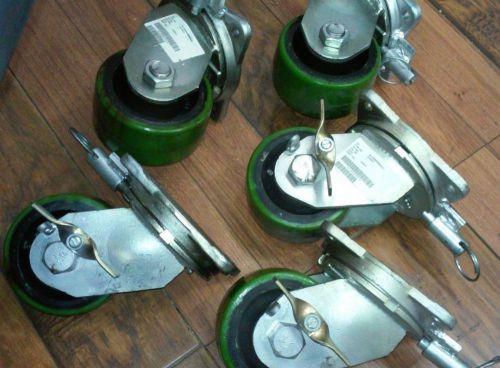 5 albion heavy duty  caster 6 x 3 wheel 3/4 shaft caster 2000 lbs w/ brakes for sale