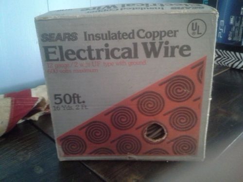 Sears Insulated Copper Electrical Wire - 50 Feet - 12 Gauge - New