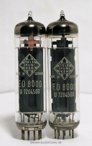 2  tubes &lt;&gt;  Telefunken ED8000 triode &lt;&gt;   matched pair  (502047)