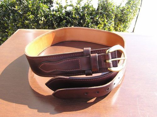 Vintage Don Hume Brown Leather Western Gun Belt size 36&#034;-40&#034; 2 1/4&#034; Wide