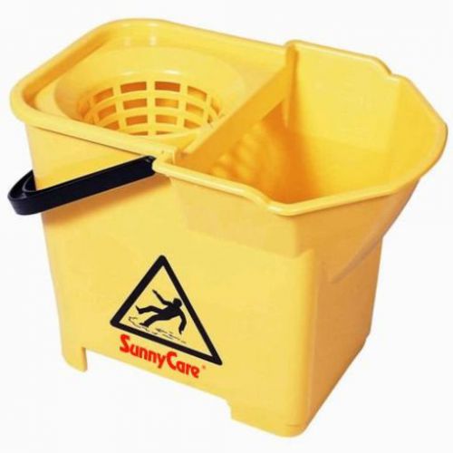 NEW Business &amp; Industrial Cleaning Supply Yellow Plastic Mop Wringer Bucket