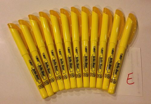 BIC Brite Liner Highlighter, Chisel Tip, Yellow, 12 Highlighters - E