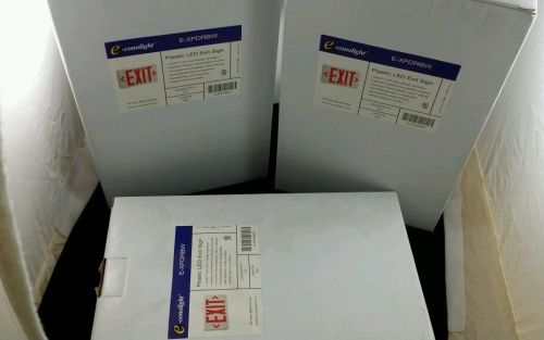 New econolight red led  emergency exit lighting fixture lot of 3 bnib for sale