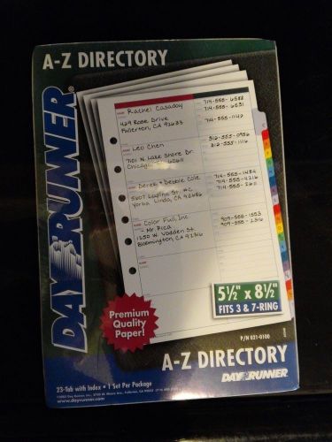 Dayrunner #00377 P/N 021-0100 A-Z Directory Inserts