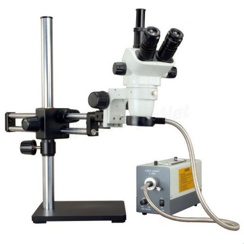 6.7-45X Stereo Trinocular Microscope+150W Cold Ring Lite+Ball Bearing Boom Stand