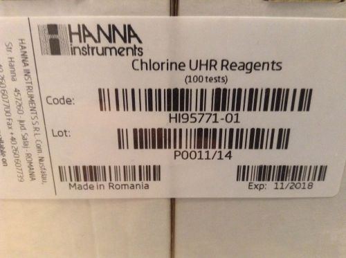 NEW Hanna Instruments Chlorine UHR Reagents HI95771A-0 and HI95771B-0