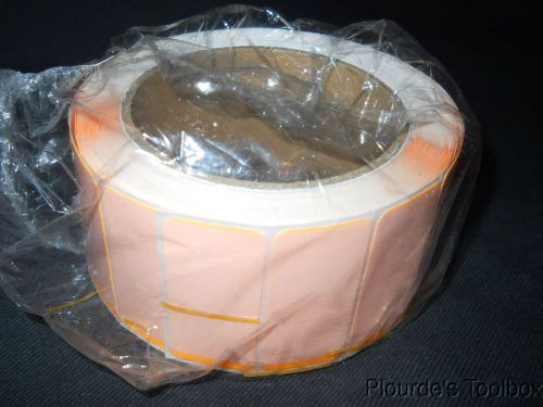 Roll of (250) Unbranded 2&#034; x 1&#034; Self-Laminating Adhesive Orange Labels
