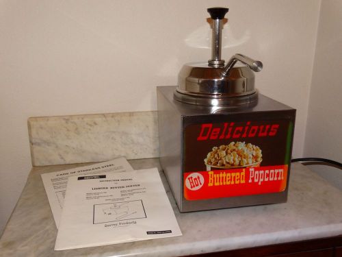 Server lighted popcorn butter warmer dispenser w/pump concession movie night for sale