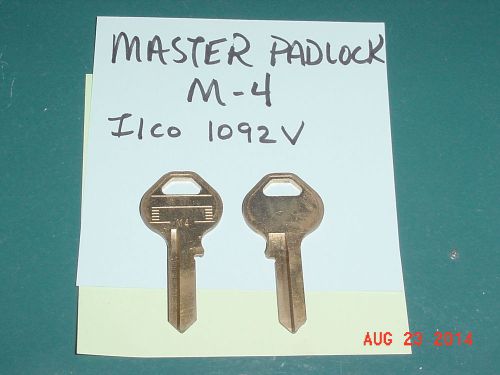Lot of 10 locksmith nos master padlock key blanks vintage m4 1092v jet brand for sale