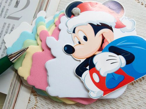 1X Mickey Mouse Colorful Note Scratch Message Memo Pad Doodle Book Stationery D1