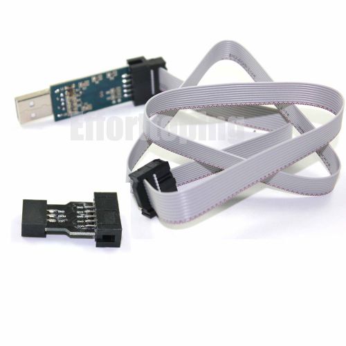 USBASP USBISP AVR Programmer USB ATMEGA8 ATMEGA128 Color Black with 10 Pin Cable