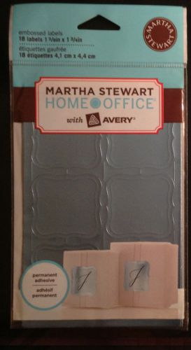 Martha Stewart 18 x Blue Metallic Embossed Labels for Agenda, Planner, or Mail