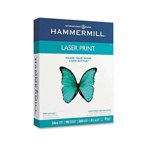 500 Sheet Hammermill - Laser Print Paper, 24lb, 98 Bright, 8-1/2 x 11&#034; - Ream