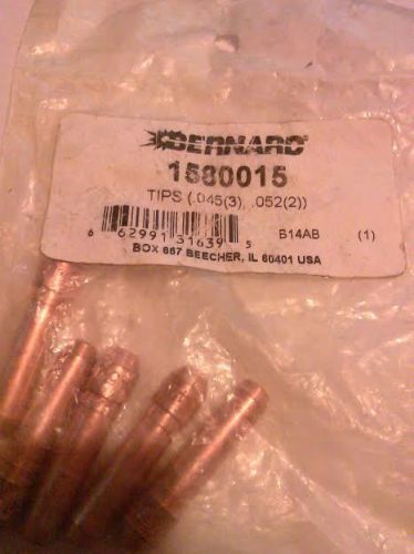 5-Pack (3 EACH).045&#034; AND (2 EACH).052  MIG Contact Tips for Bernard Guns