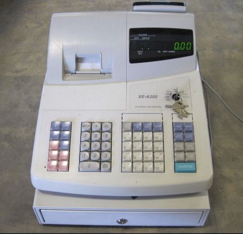 Sharp xe-a201 electronic cash register point of sale w/ keys for sale