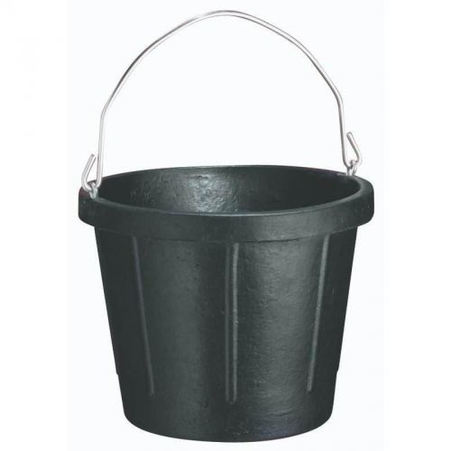 8 Qt Rubber Pail FORTEX/FORTIFLEX Feeders and Waterers N400-8  Black