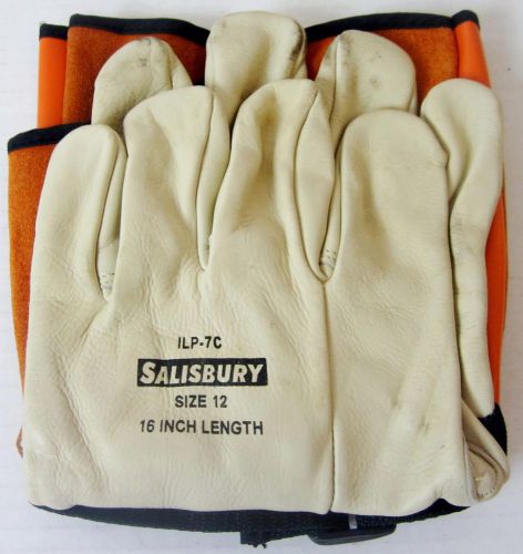 *PAIR* SALISBURY ILP-7C LEATHER PROTECTIVE GLOVES, SIZE 12, 16 INCH LENGTH