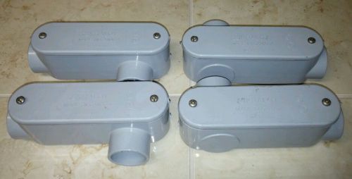 Lot of 4 Kraloy LL10 1&#034; Access Conduit Body PVC 90 Degree for Wet Locations
