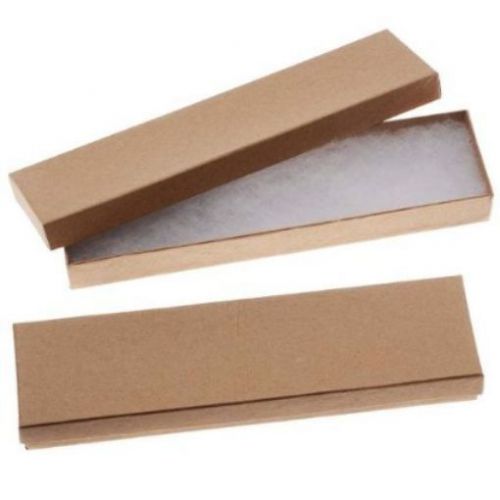 10 Pack Cotton Filled Kraft Color Jewelry Gift and Retail Boxes 5.25 X 3.75 X 1