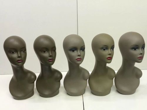 Lot of 5 mannequin heads for retailing display wig stand hat scarf for sale