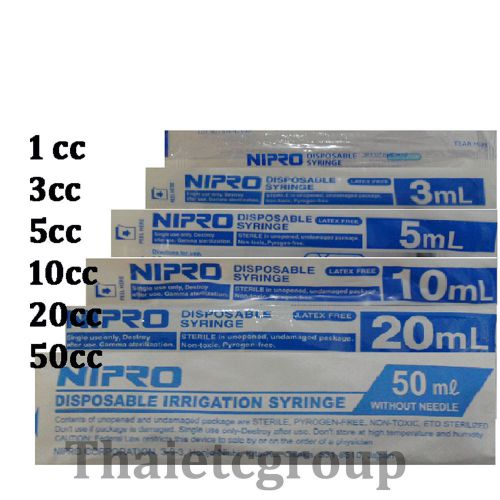 Dif Size lot 1,3,5,10,20,50 ml / cc Disposable Plastic Syringe Sealed Latex Free