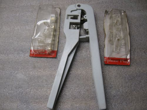 Stripping / Crimping Tool &amp; Plugs for Phones with 20 cord ends