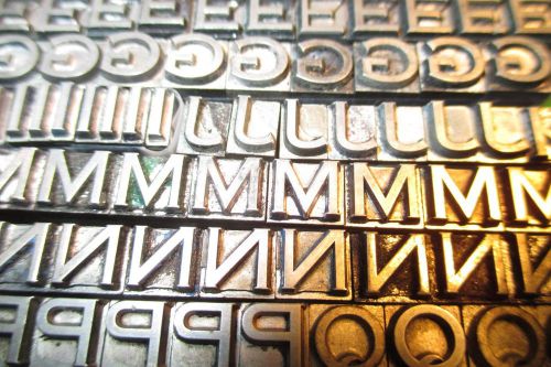 Lot Matched Antique Metal Letterpress Type Foundry Set Letters &amp; Numbers