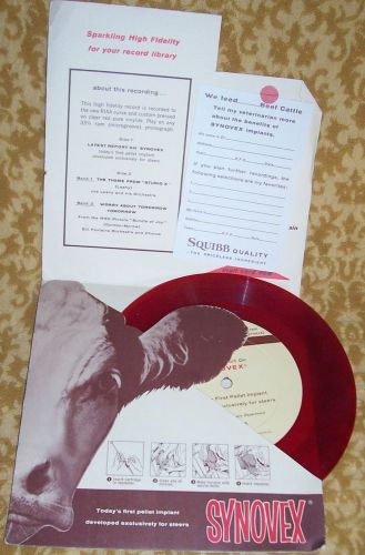 RARE Squibb &amp; Sons free gift DINNER MUSIC 7&#034; 33 red vinyl LP Collectible! LOOK