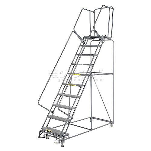 10 step rolling safety ladder with 10&#034; top step - assembled for sale