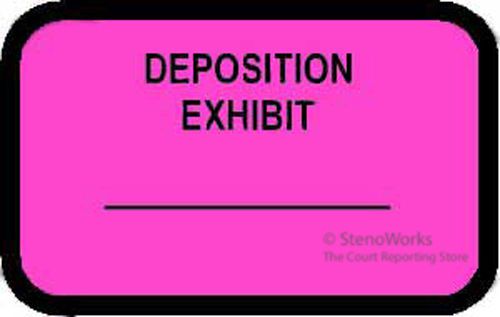 Deposition exhibit labels fluorescent pink  492 per pack for sale