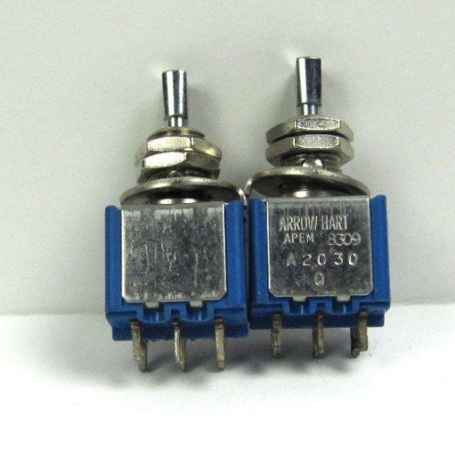 SWITCH TOGGLE MINI ON-OFF-ON DPDT USA ARROW-HART, MPN 8309 LOT 2 NOS 5 Available