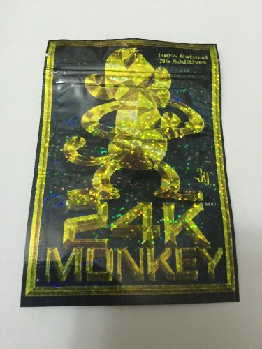100 24k Monkey 3g EMPTY** mylar ziplock bags (good for crafts jewelry)