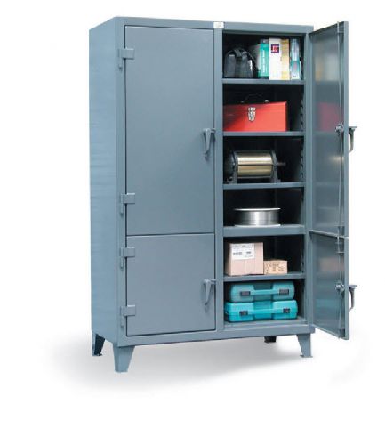 Storage cabinet commercial/industrial - 12 gauge steel - 4 doors - 8 shelves 72w for sale