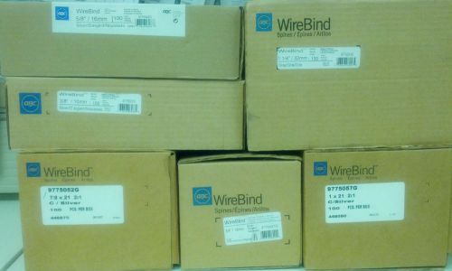 Lot of wire binding spine silver/gray 3/8 5/8 3/4 7/8 1&#034; 1 1/4 gbc wirebind for sale